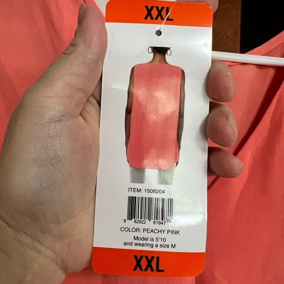 New NWT peach orange pink tank blouse work top shirt XXL‎ - Picture 4 of 7